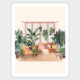 Plants Interior Illustration Sticker